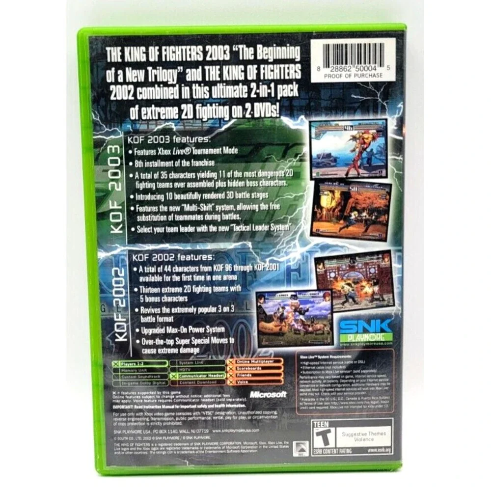 THE KING OF FIGHTERS 2002‎ & 2003 GAME CASE ONLY XBOX OG **NO GAME**